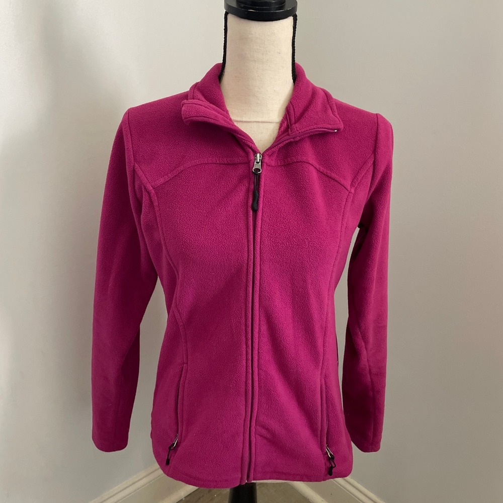 Champion Full Zip Fleece Jacket size Small Magenta Pink Granola Gorpcore Sporty